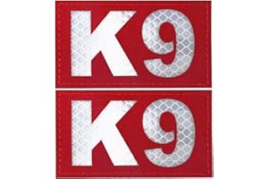 ODSS Parche reflectante infrarrojo K9 para perro, insignias tácticas militares IR, emblema de regalo con cierre de gancho y bucle, 2 piezas, 3.54 x 1.97 pulgadas