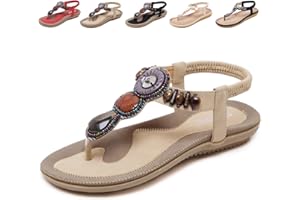 QJJQ Sandali Donna Estive Eleganti Infradito Comodi Strass Bohemia Flip Flop Spiaggia Piatti Scarpe