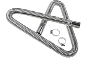‎DRELD Dreld 100 CM Edelstahl Abgasrohr Abgasrohrleitung Kraftstofftank Auspuffrohr Auto Standheizung Abgasschlauch mit Zwei Edelstahlklammern für Stromerzeuger Diesel Heizung (100cm,25mm)