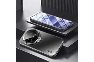 TIANYUE Hülle für Xiaomi 15 Ultra, Slim Shell Film Integrierte Handyhülle mit Objektivdeckel der Kamera, PC Hard Cover mit Halterung für Xiaomi 15 Ultra-Schwarz