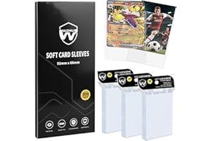 WAIZHIUA 300 Pcs Penny Sleeves - 66x91mm Standard Size Card Sleeves, Top Loaders for MTG, Sports Cards, Acid-Free Non-PVC, Waterproof & Ultra-Clear Protection