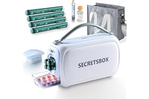 SECRETSBOX Insulin-Kühler, Medikamente Kühlbox für Reise, Medizinische Kühlbox Temperatur 2-8 °C Insulin-Stiftetui Digitalanzeige Diabetes-Kit für Insulin TSA Zugelassen(mit 2 Batterien)
