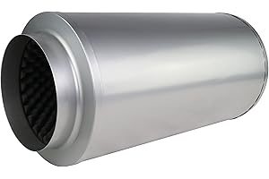 LABT Rohrschalldämpfer mit Akustikschaum Lüftung Zu und Abluft Durchmesser 200 mm Dämmstärke 50 mm Grow