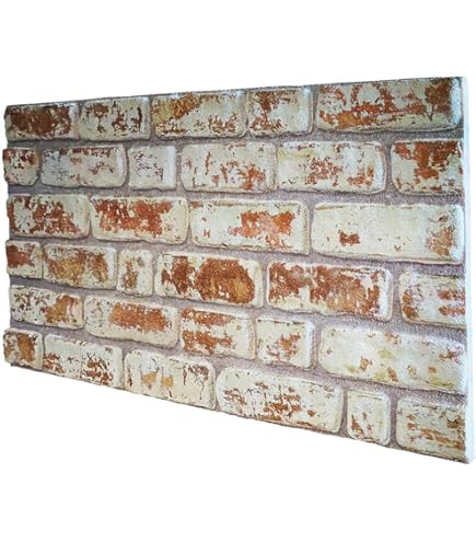 Decorazione Murale Effetto Mattone Pannelli Finto Mattone DECORESIN - Polistirolo Resinato, Confezione 2.8 Mq, Spessore 2 Cm, Stile Shabby Mattoni In Polistirolo