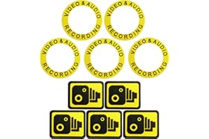 Brifield BR1 BR3 BR5 Body Camera Body Cam Video Recording Stickers CCTV Giallo Bodycam Adesivi Set di 5 etichette di sicurezza di avvertimento compatibili con Some Recall, Boblov, Spikecam e Rewire