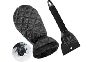 iJiZuo Raschietto per Ghiaccio con Guanto, per Ghiaccio Parabrezza, Guanto per Raschietto per Ghiaccio, ABS Raschietto Fodera in Felpa Caldo Raschietto Spazzola Guanti da raschiatura