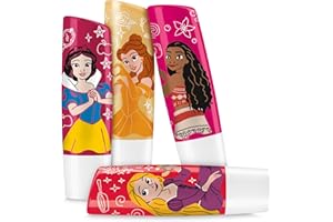 Labello Disney Princess Limited Edition Kit 4 x 4.8 g, Labello set balsamo labbra colorato con Principesse Disney, Burrocacao bambina 3+ idratante 24h, Burrocacao labbra lip balm con aroma alla frutta