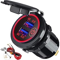 YGL Carica Rapida 3.0 Caricatore Per Auto Doppio USB Con Interruttore, Caricabatterie Rapido Per - Foto 11