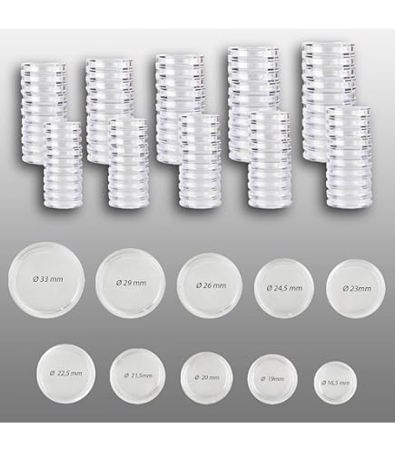 Cápsulas De Monedas Lindner 2250325P Cápsulas Para Monedas-paquete De 10 Capsula Moneda 26