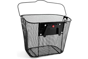 EIRONA Iron Frame Front Blue Fahrradkorb aus Stahlgeflecht mit Schnellverschlusshalterung, Hängekorb für Fahrräder, Aufbewahrungskorb für den Vorder Lenker, Sport- und