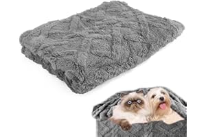 Neerow Hundedecke, 70x100 cm Katzendecke Sofa, Hunde Decke Waschbar, Fleece Haustier Decke Flauschig für Kleine und Mittelgroße Hunde, Katzen Kuscheldecke (Grau)