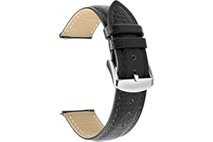 ULLCHRO Cinturino Orologio Uomo in Pelle Vera con Sgancio Rapido, 22mm Ricambio Stile Vintage, per Smartwatch Nero, Cinturini per Orologi