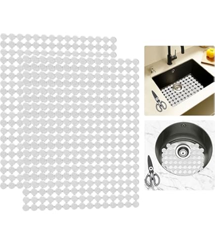 HhBdy Spoelbakmat, siliconen gootsteenmat, 30,5 x 30,5 cm, inklapbaar, antislip, rechthoekig, voor groenten en fruit, bescherming voor gootsteen