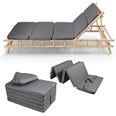 Xpermate Katlanır Şezlong Minderi 180x60x5 cm &Ccedil;antalı Su İtici Plaj ve Kamp Minderi Foldpack Antrasit