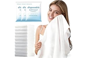 ERHAOG Serviette de Bain Grande Taille 140 x 70 cm - 10 Pièces Grande Serviette de Plage Serviette Compressée - Serviette de Bain Jetable pour Sport Bebe Cuisine Voyage