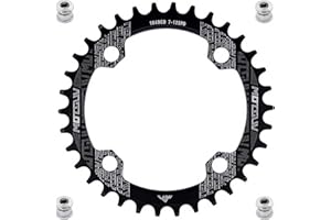 YBEKI 7075-T6 Aluminum Narrow-Wide Chainring (32T/34T/36T/38T) – 104BCD CNC Machined MTB/Road Bike Chainwheel | Ultra-Lightweight & Anti-Drop Design | Compatible with Shimano/SRAM 8-11 Speed