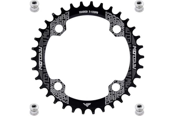 YBEKI Plateau de Pédalier Ovale/Rond Pro 104BCD (32-52T) | Alliage 7075-T6 CNC | Etroit - Profil Etroit-Large Anti-Chute | Compatible Shimano/SRAM 8-11 Vitesses | VTT Route BMX | Noir/Red