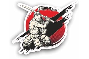 AMA SHOP Pegatina de PVC moldeada Samurai japonés mod.4 | Pegatinas para calcomanía pared portátil | Pegatina para casco, moto, autocaravana, coche, PC | AutoTuning |