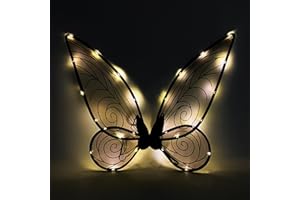 Ailes de Fée Lumineuses Enfants: Ailes d'ange Lumineuse à Led pour Costume Halloween - Aile de Papillon Adulte Filles pour Carnaval Mardi Gras Cosplay Carnival Fête