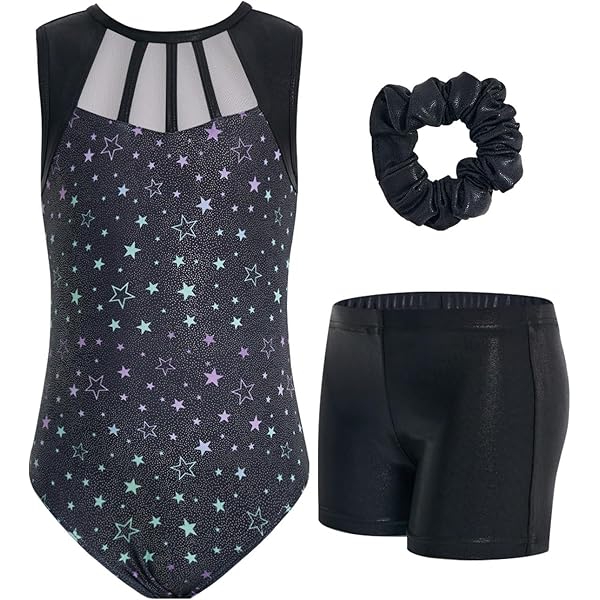 Body Da Ginnastica Per Bambina - Un Pezzo, Maniche Corte, Taglie 3-14 Anni, Morbido E Elastico