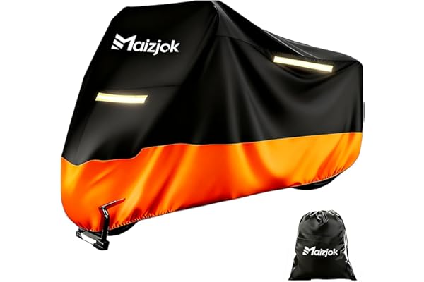 Maizjok Funda Moto Impermeable, Cubierta Moto Exterior Interior 210D Poliéster Capa Protector Lluvia y UV para Cubre Scooter Motocicleta Calle/Scambler/Trail/Cross/Enduro XL (245x105x125 cm)