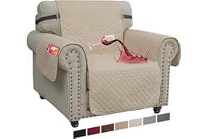 XINEAGE Fundas para Sillas, Fundas de sofá Impermeables, Protector de Sofa Reversible, Fundas de sofá Antideslizantes para Perros Mascotas (1 Plaza, Beige)