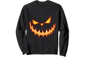 FUN HALLOWEEN ADULTS COSTUME TEEZ Halloween Scary Pumpkin Face Shirt Mens Womens Sweatshirt