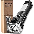 DPM Torch Light,LED 3W Torch Light Rechargeable Torch Flashlight,Long Distance Beam Range Car Rescue Torch with Hammer Window Glass and Seat Belt Cutter Built (COB)