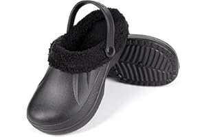 HEYO Clogs gefüttert Unisex warme Hausschuhe Gartenschuhe Winter Pantoletten Leicht wasserdichte Sohle
