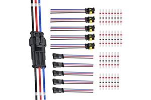 HUAZIZ 20AWG Connecteur Étanche à 3 Broche, 6 Kits 3 Broches Voiture Étanche Connecteur Électrique avec Fil+30 pièces Seal Connecteurs, Voiture Fiche Etanche, étanche à la poussière, isolé et scellé