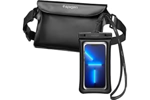 Spigen wasserdichte Tasche Set [Aqua Shield] [Tasche+Handyhülle] Waterproof Bag Bauchtasche IPX8 kompatibel mit iPhone 16/15/14/13 Serien, Galaxy S25/S24/S23 und Allen Smartphones - Schwarz