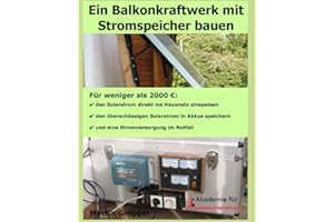 Ein Balkonkraftwerk mit Stromspeicher bauen: Für weniger als 2000 €, den Solarstrom direkt ins Hausnetz einspeisen, den überschüssigen Solarstrom in ... Notfall (Energiewende selber machen, Band 5)