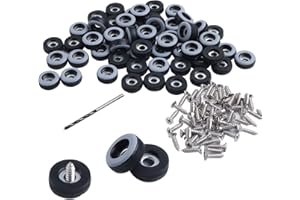 URHRHU Set di 60 piedini per mobili in teflon Ø 19 mm rotondi per mobili in teflon PTFE piedini per mobili in teflon con viti per spostare mobili pesanti
