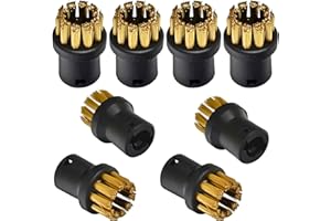 ZALHIN Spazzole Rotonde per Pulitore a Vapore (8 PCS) - Accessori di Ricambio per Testine in Ottone, Spazzola per Pulizia a Vapore per SC1 SC2 SC3 SC4 SC5 SC7 CTK10 CTK20