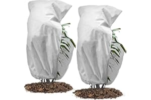 Muzhira 2pcs Housse de Protection pour Plantes, 50g/m² 120cm x 180cm Housse Hivernage Plante for Protection antigel Perméable, Coupe-Vent, Froid, Chaud et Anti-Insectes - Blanc