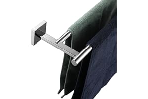 KOKOSIRI Bath Towel Rails Wall Mount Bars Bathroom Double Towel Holder Rack for Toilet Kitchen 24-Inch Necklace Holder Chrome Stainless Steel B5005CH-L24