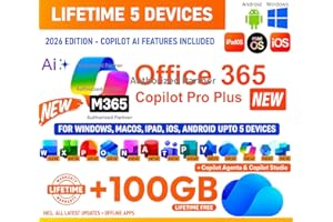 OFFICESUITE 365 Pro Plus Ms Edition with New Copilot Ai Edition Ms | Latest 2026 Launch | (upto 5 Devices, Lifetime Validity) for Win, iOS, macOS, iPADOS, Android | 100GB Storage (Cloud) for lifetime | Regular Updates with Unlimited Reinstallations