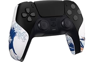 playvital Grips Manette pour ps5,Autocollants de Protection Antidérapants pour ps5 Manette Accessoires Sticker Séparable-Grande Vague