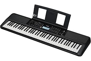Yamaha PSR-EW320 Teclado portátil para principiantes, 650 voces de instrumentos auténticos y 76 teclas sensibles a la pulsación con polifonía de 48 notas, incluye 2 clases online
