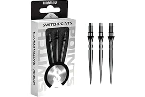 ‎WINMAU WINMAU - Switch Punkte - Spitze aus Kohlenstoffstahl - Gewinde-Schnellwechselmechanismus - 1 Set pro Packung - Erhältlich in Schwarz und Silber - Glatt, Groove & Welle - 26mm, 30mm & 40mm