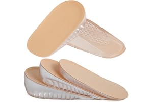 Olukssck 1 paire de Semelles de Talon d'augmentation la Hauteur en Gel, Talonnette Grandissante Invisibles pour Homme et Femme, Absorption des Chocs, Hauteur 1 cm 2 cm 3 cm