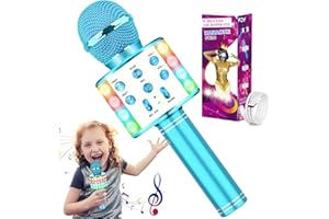 Hayruoy Micro Karaoke,Jouet Fille 3 4 5 6 7 8+ Ans,Micro Enfant pour Chanter Fille,Micro Karaoke sans Fil Bluetooth,Changeur De Voix avec Microphone pour