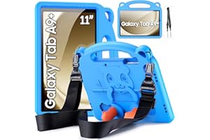 DUZZONA Funda Infantil paraSamsung Galaxy Tab A9 Plus 11 Pulgadas 2023/A11 Plus 2025 11 Pulgadas, Estuche Antigolpes con Asa, con Correa de Hombr, para Tab A11+/A9 Plus 11", Azul