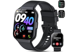 QCOQ Reloj Inteligente Hombre Mujer, 1,96" Bluetooth Smartwatch con 110+ Modos Deportivos, Impermeable IP68, Smart Watch Pulsómetro, Monitor de Sueño, Podómetro, Pulsera Actividad para iOS Android