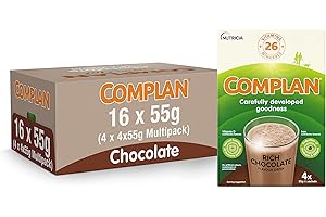 Complan Rich Chocolate Nutritional Drink Sachets, 4 x 55 g (Pack of 4)
