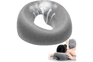 Foreverup Face Down Pillow, Massage Face Pillow with Hole, Memory Foam Massage Headrest for Bed, Ergonomic Prone Cushion for Massage Beauty Salon, Spa, Office, School (Gray)