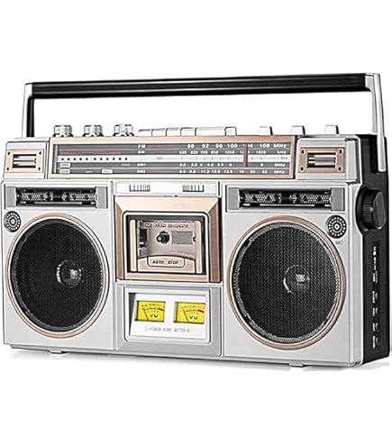 Amhuui 80s Retro Street Bluetooth Boombox, Retro Bluetooth Boombox