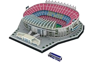 JEMPET Rompecabezas de Estadio de fútbol pequeño en 3D, Modelo de Juguete, Kits de construcción de Edificios para niños (Estadio de Campamento NOU)
