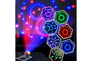 Tyonto Mini Boule Disco De Commande Vocale, Boule À Facette Couleurs 10 Modes Musique Jeux De Lumiere Avec USB 2M Télécommande Et Câble, Boule A Facette Lumiere Disco Pour Fête/Noël/DJ Lampe De Scène