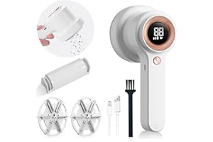 VAYALT Rasoir Anti Bouloche Electrique, Rasoir Anti-Bouloche avec Indicateurs LED, Anti Bouloche Vetement, Brosse Portable Anti-Peluches avec 2 Lames de Lames, pour Vêtements, Pulls, Tapis, Tissu